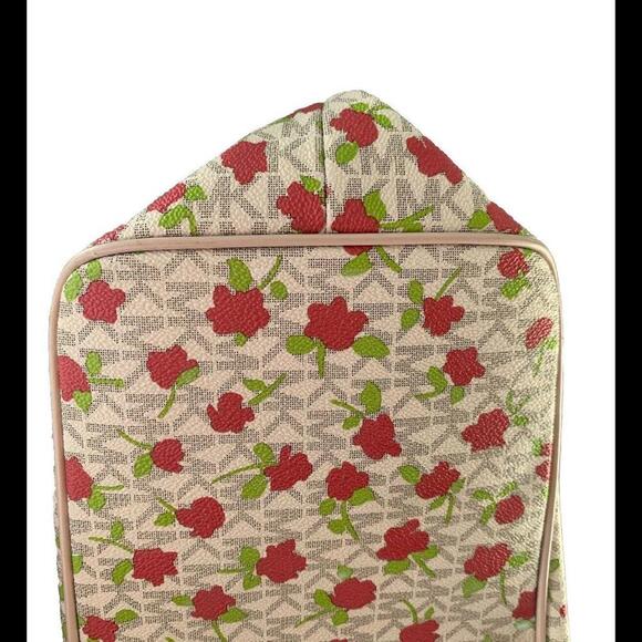 Michael Kors Carter MK Monogram Rose Floral Vanilla Large Tote Bag Purse AB-2012 - Picture 4 of 15